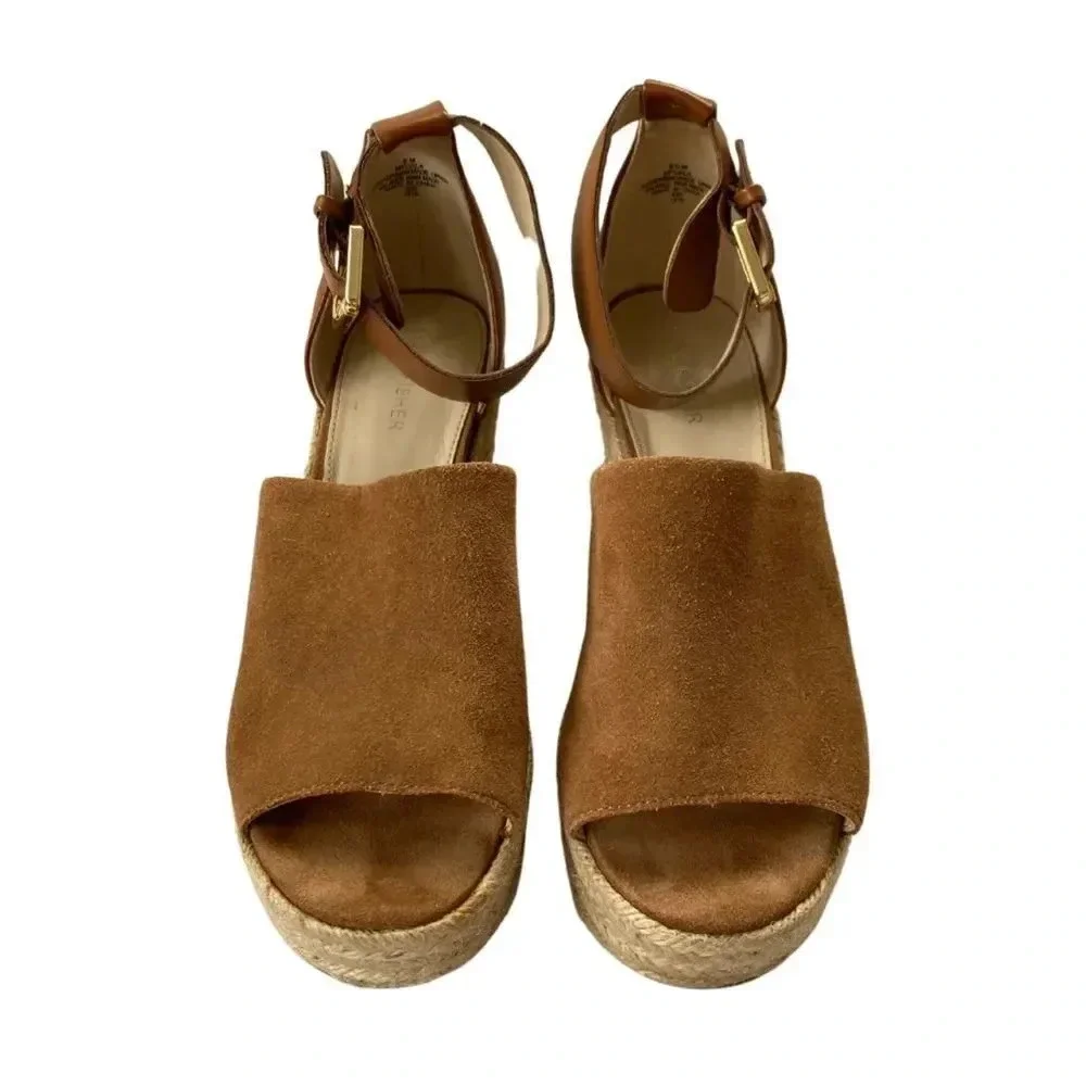Marc Fisher, Cala Espadrille Platform‎ Wedge Sandal, Brown, Tan